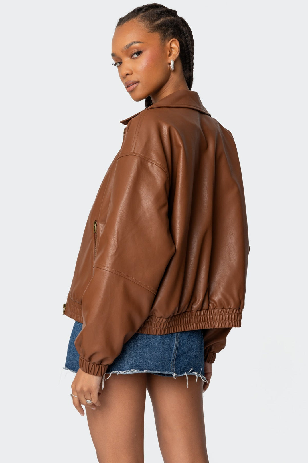 Veste bomber en cuir