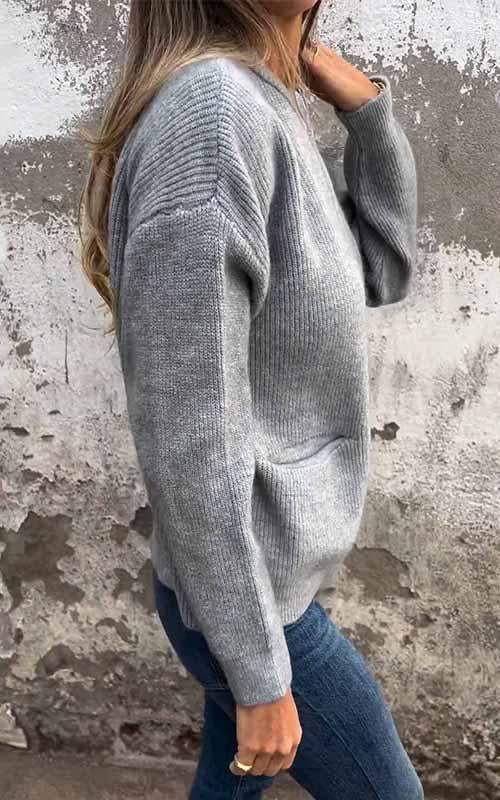Neck Zipper Knitted Jacket
